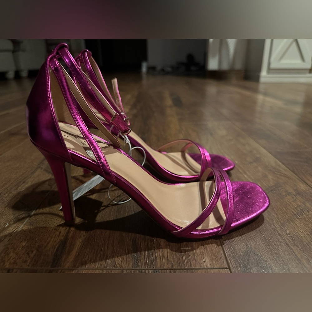 A New Day Kayce Pink Magenta Strappy Stiletto Dress Heels Pumps Womens size 9